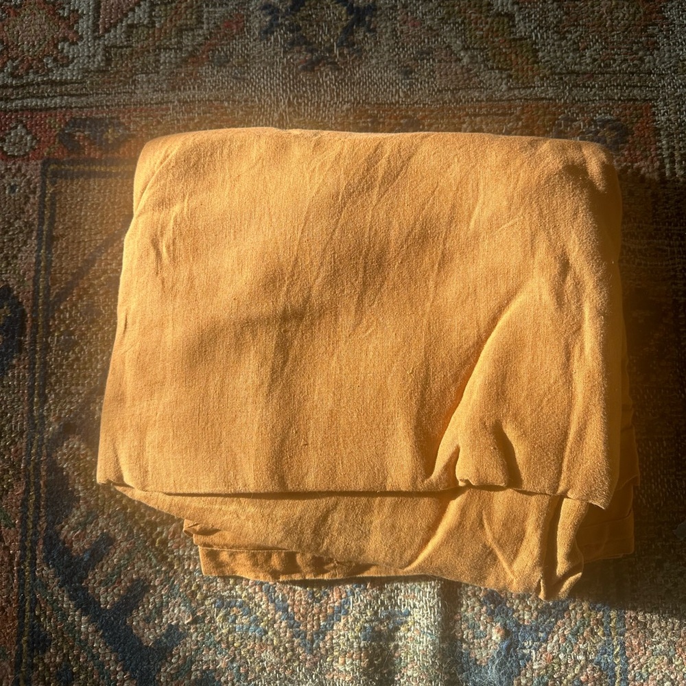 EUC 100% Linen Bed Threads Rust Duvet Cover - Picture 4 of 7